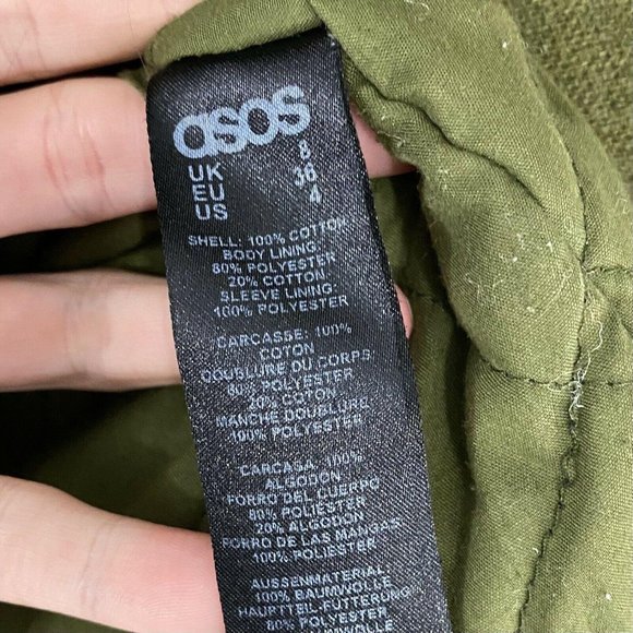 Asos Olive Green Animal Print Faux Fur Anorak - Picture 4 of 6